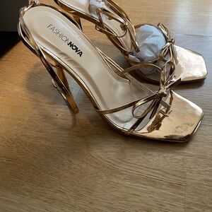 Fashion Nova Metallic Gold Heels